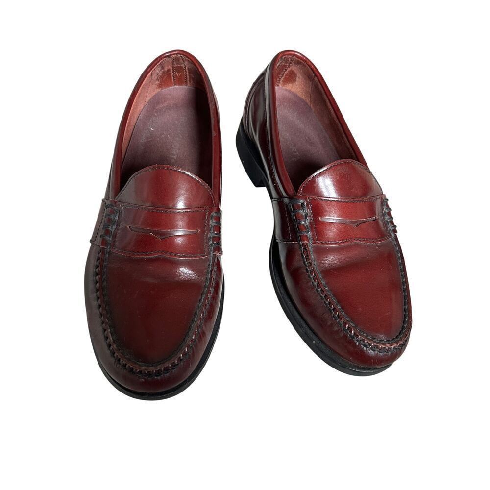 Rockport Size 10 Men Burgundy Brown Leather Preppy Penny Loafer Shoe Career Work - Picture 4 of 10